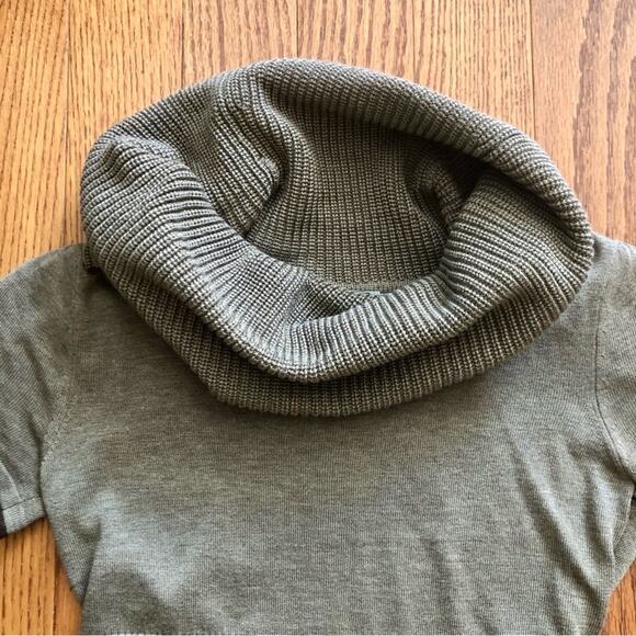 Eliza J. Taupe Brown Belted Cowl Collar Sweater Dress Fit & Flare Women’s Size S - Picture 7 of 12